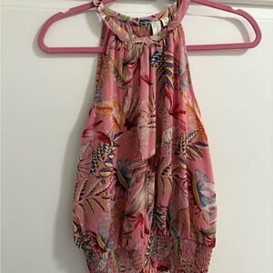 Joie Pink Floral-Print Halter Camisole